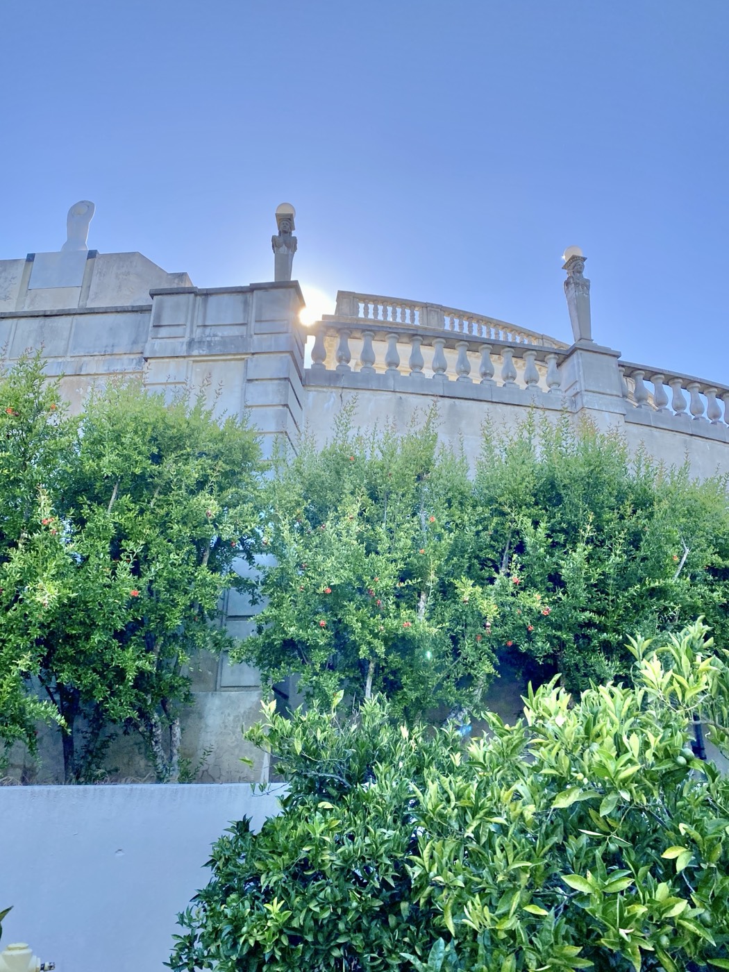 Jardin paysager avec terrasse en pierre